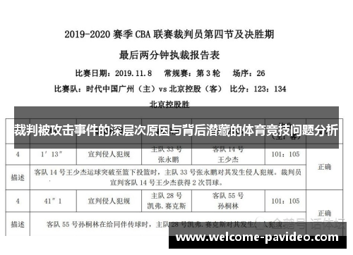 裁判被攻击事件的深层次原因与背后潜藏的体育竞技问题分析