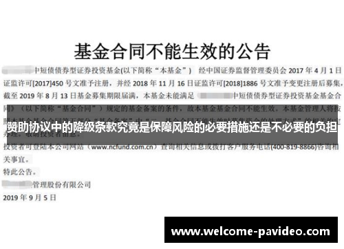 赞助协议中的降级条款究竟是保障风险的必要措施还是不必要的负担 赞助协议中的降级条款究竟是保障风险的必要措施还是不必要的负担